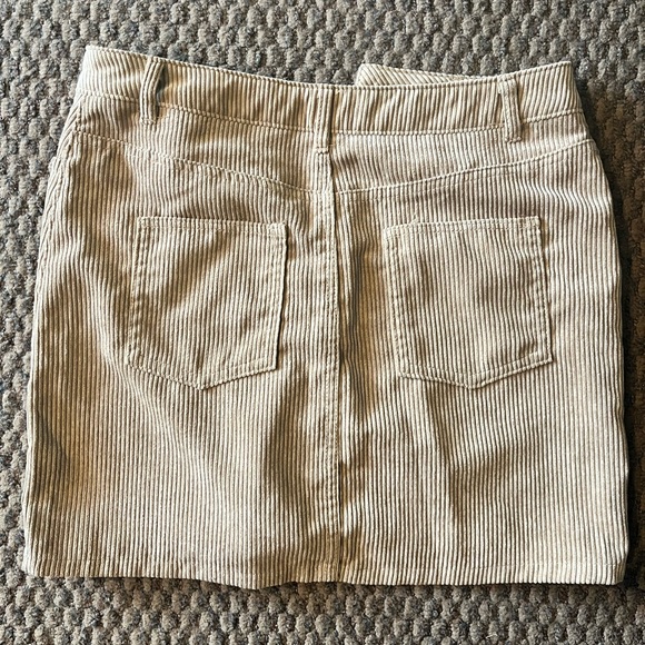 Corduroy Tan Mini Skirt - Picture 3 of 3